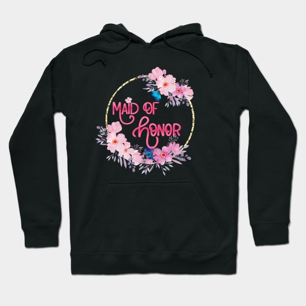 Maid of honor floral design Hoodie by PrintAmor